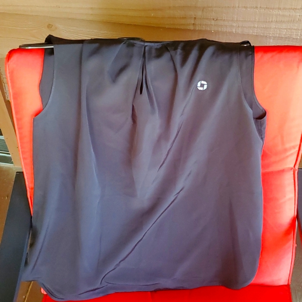 Lands end, chase bank black blouse.